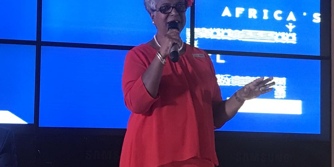 Thamendrie Vermaak speaking at the media launch of Africa’s Travel Indaba.